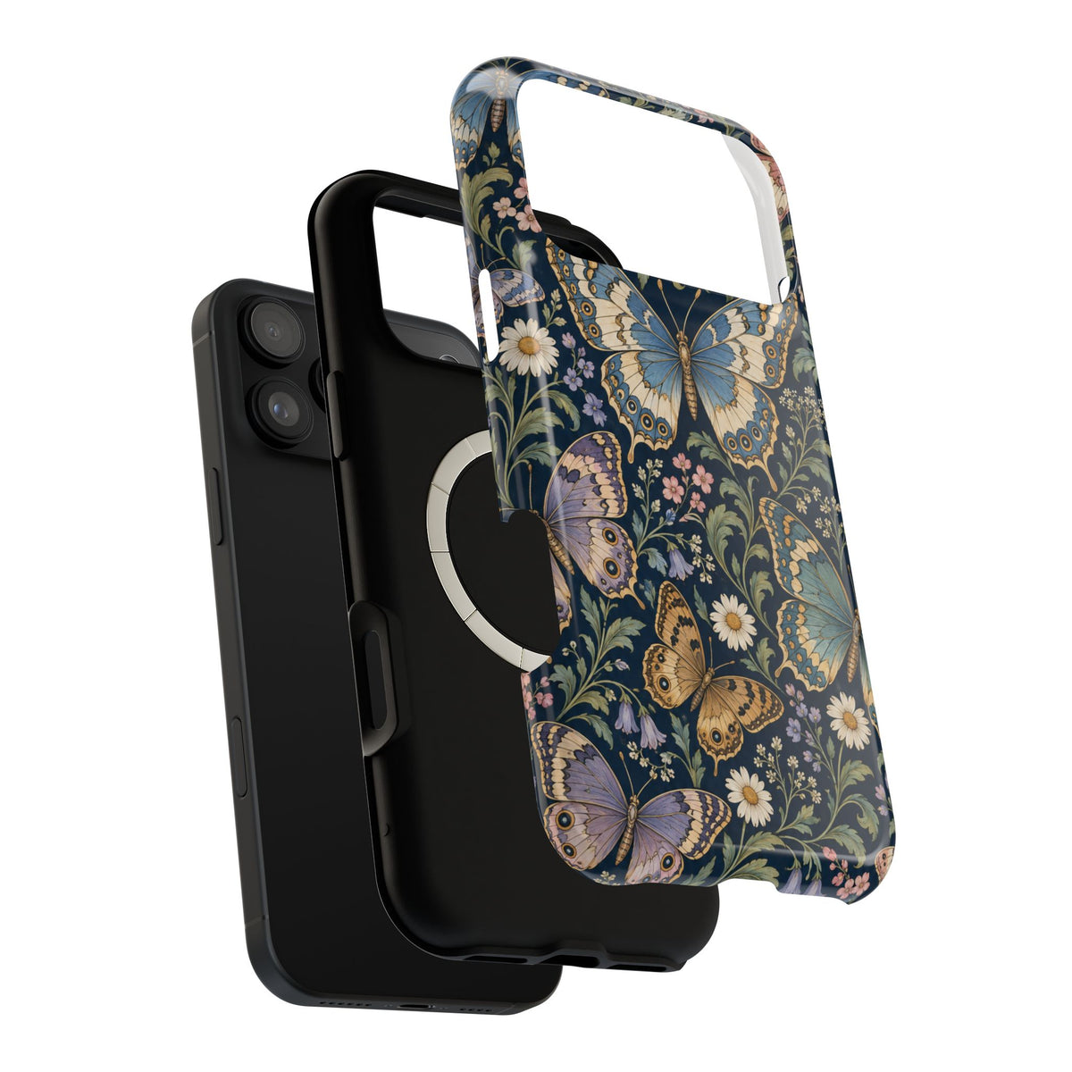 Midnight Flutter Butterfly Floral Magnetic Phone Case