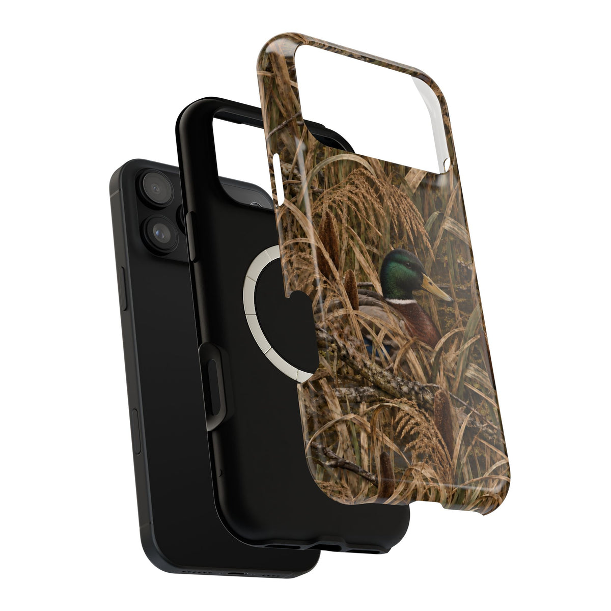Duck Blind Camouflage Magnetic Phone Case — Impact-Resistant, Hunting Marsh Design