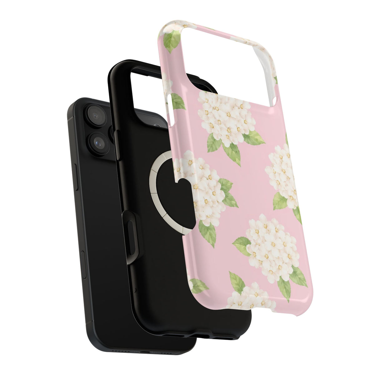 Blushing Hydrangea Floral Magnetic Phone Case
