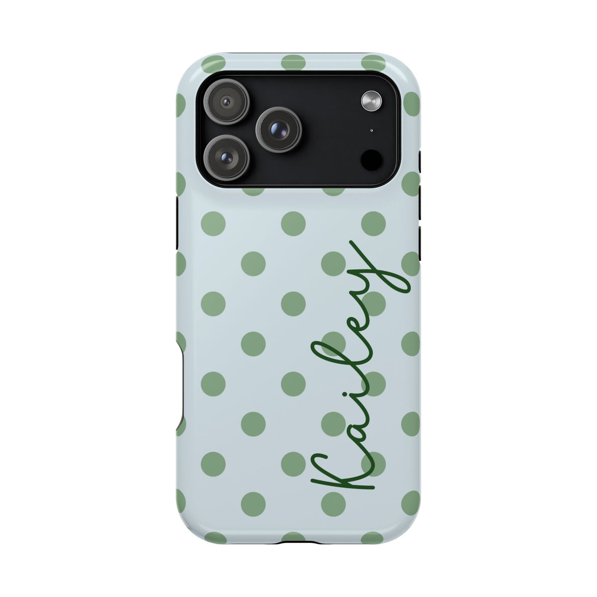 Mint To Be Polka Dot Magnetic Phone Case (Personalized)