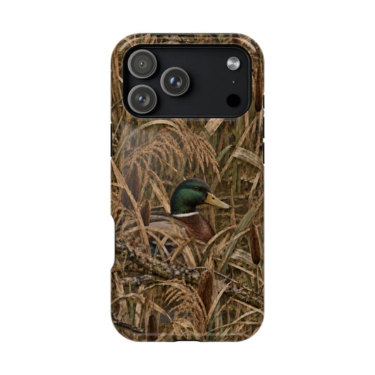 Duck Blind Camouflage Magnetic Phone Case — Impact-Resistant, Hunting Marsh Design
