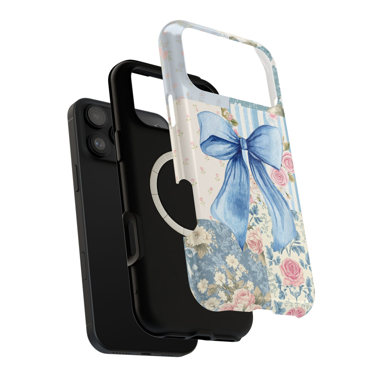 Blue Belle Vintage Floral Patchwork Magnetic Phone Case
