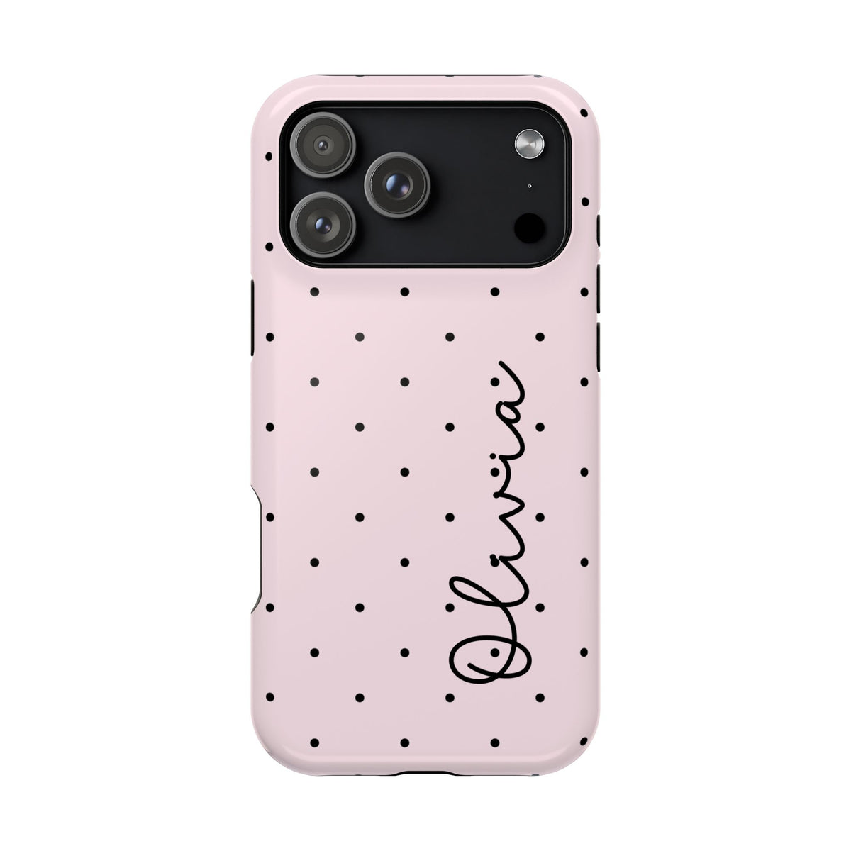 Pink Pirouette Polka Dot Magnetic Phone Case (Personalized)