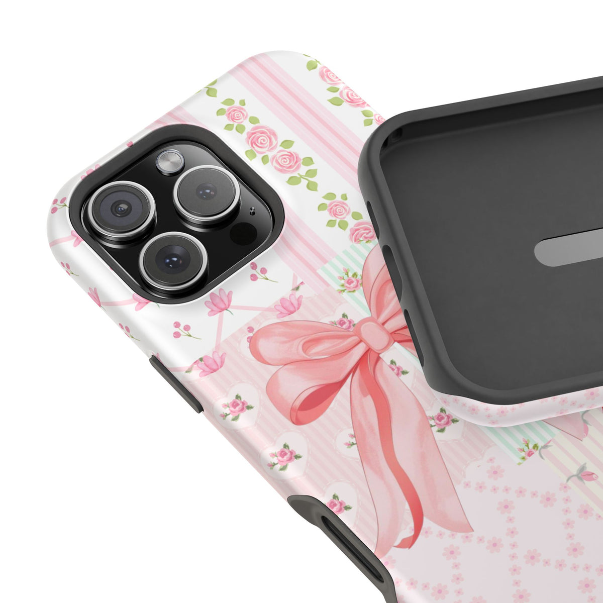 Rosey Ribbon Coquette Bow Magnetic Impact-Resistant Phone Case (Personalized)