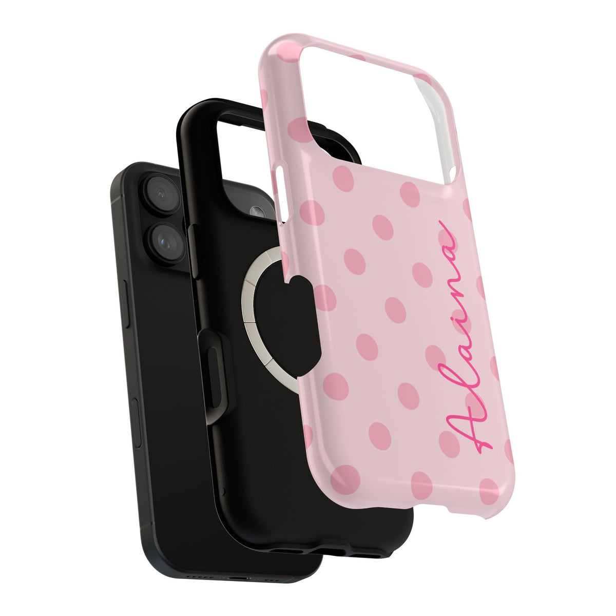 Pretty in Pink Polka Dot Magnetic Impact Case (Personalized)