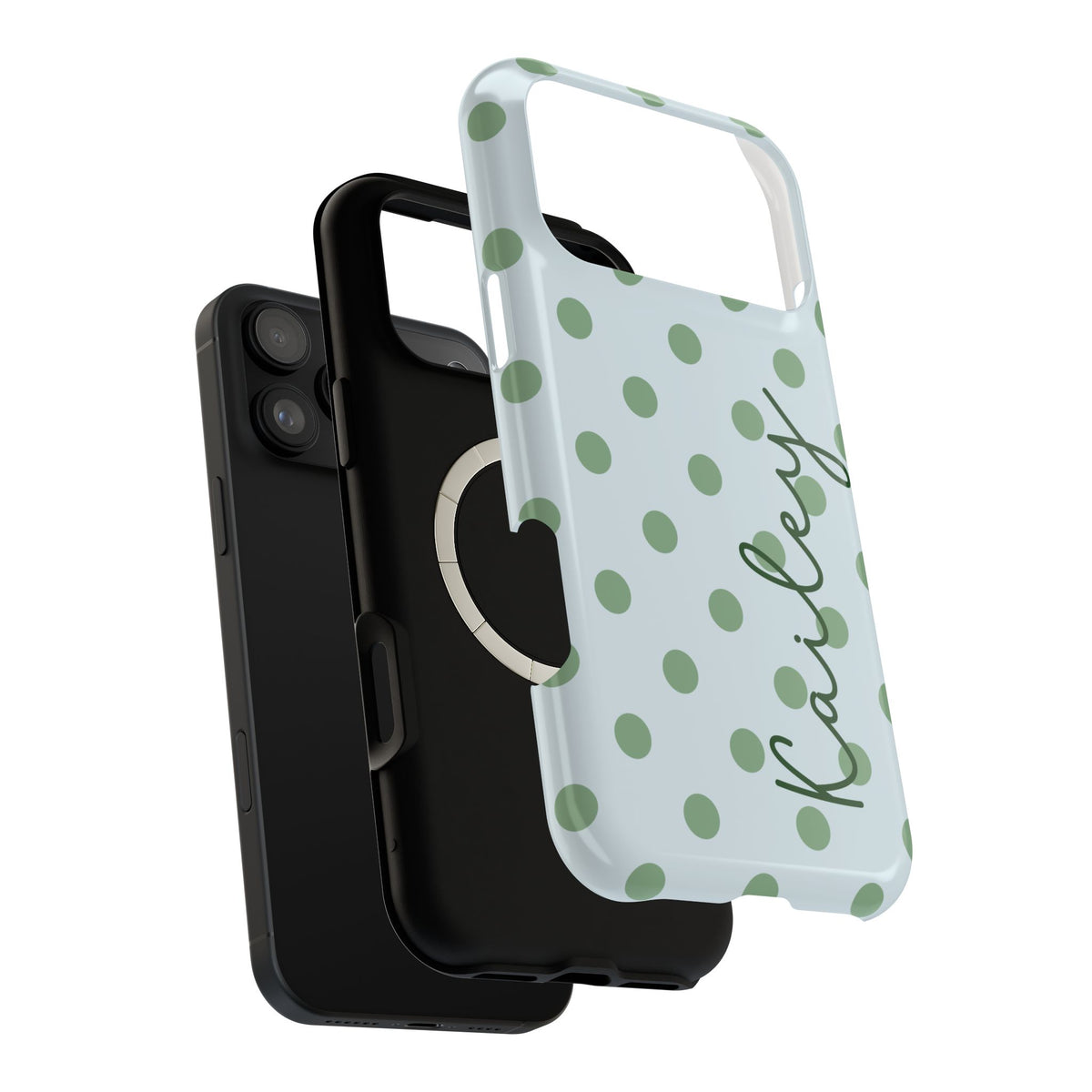 Mint To Be Polka Dot Magnetic Phone Case (Personalized)