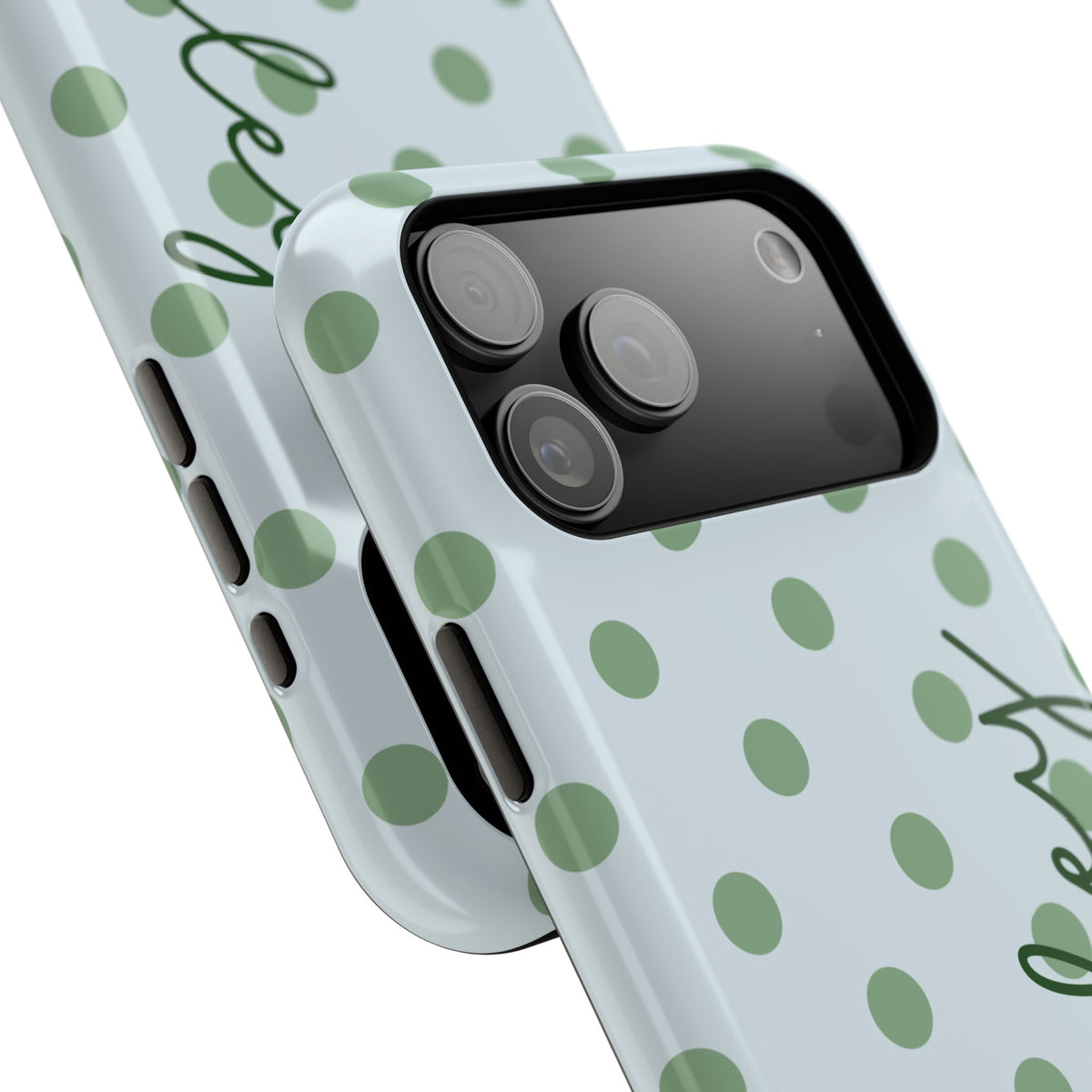 Mint To Be Polka Dot Magnetic Phone Case (Personalized)