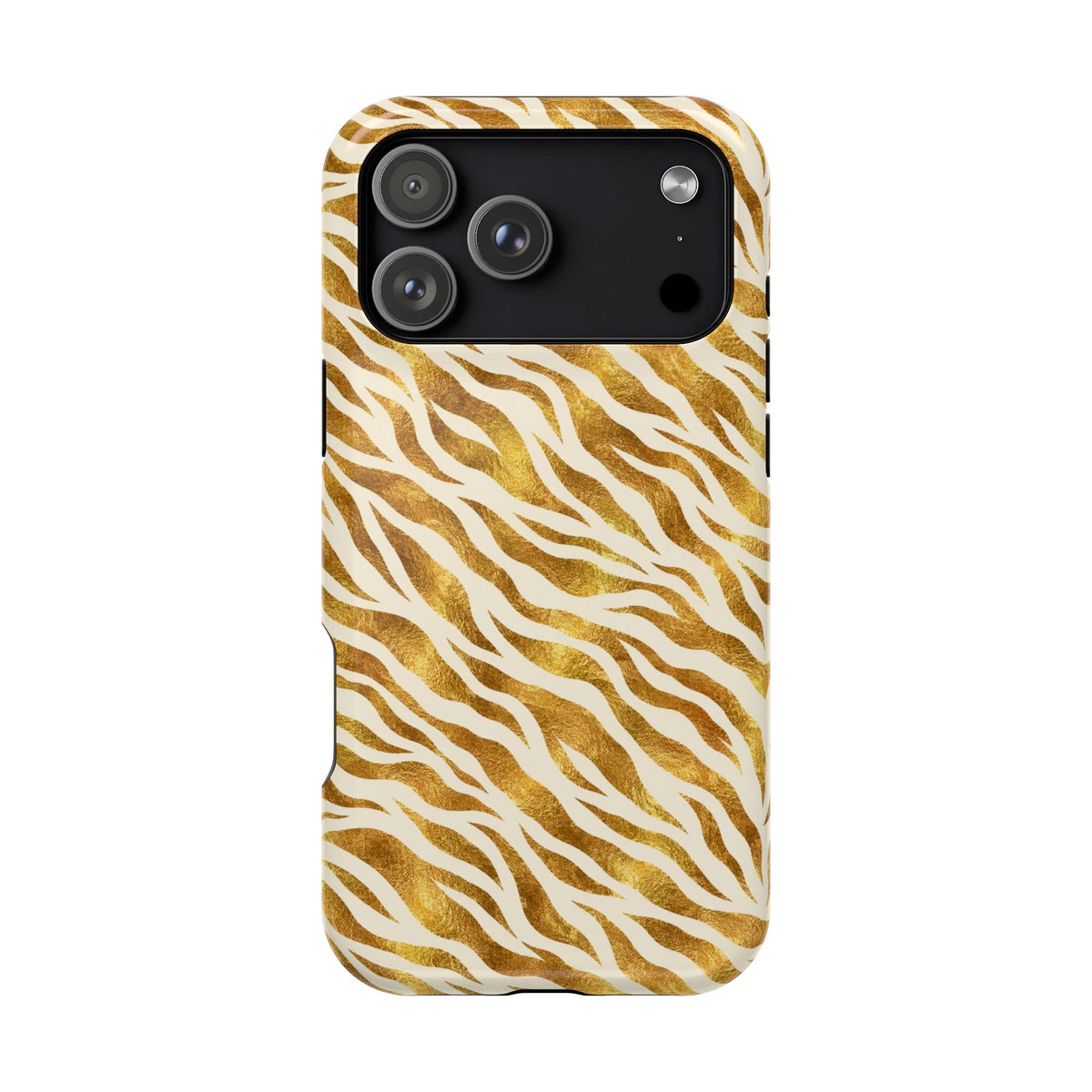Golden Safari Zebra Print Magnetic Phone Case