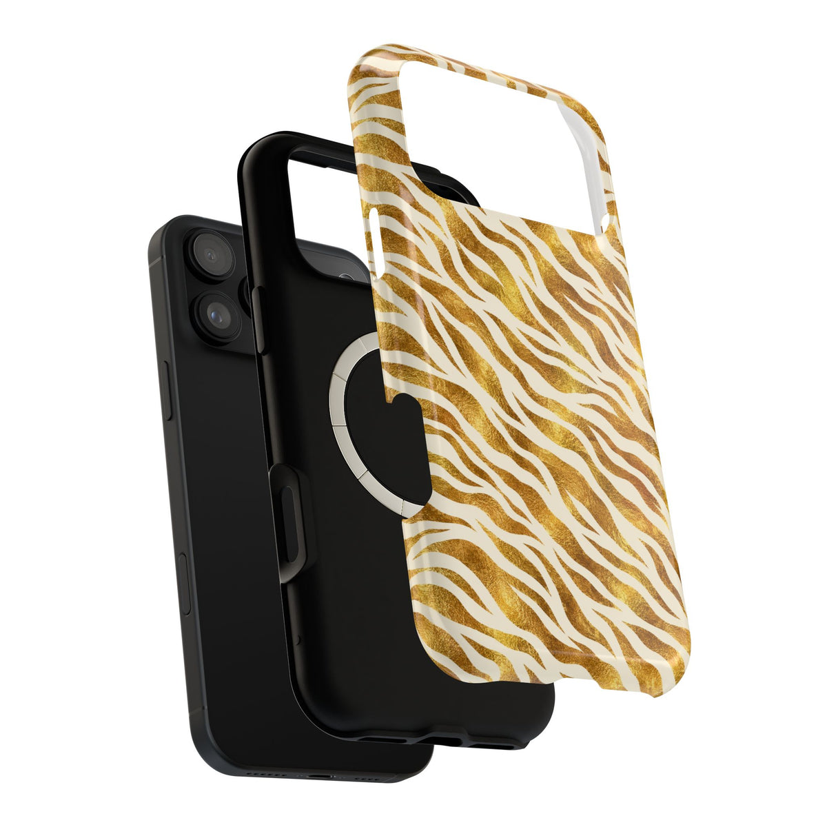Golden Safari Zebra Print Magnetic Phone Case