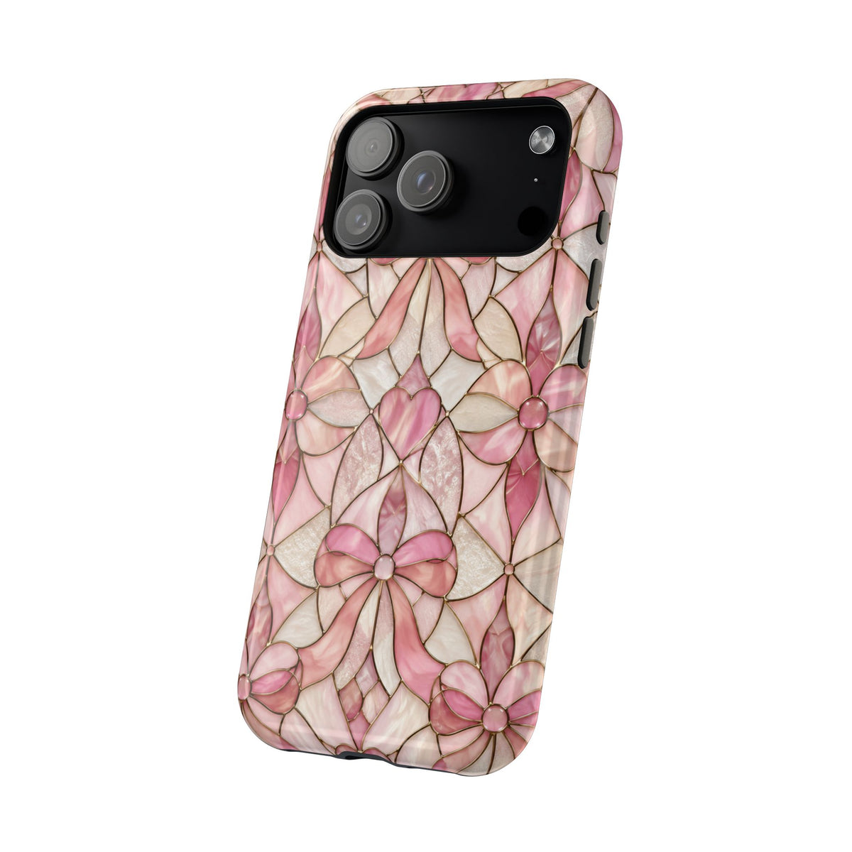Bow and Bloom Pink Stained Glass Magnetic Phone Case
