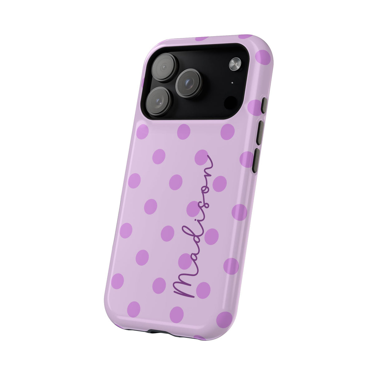 Lovely LavenderPolka Dot Magnetic Phone Case (Personalized)