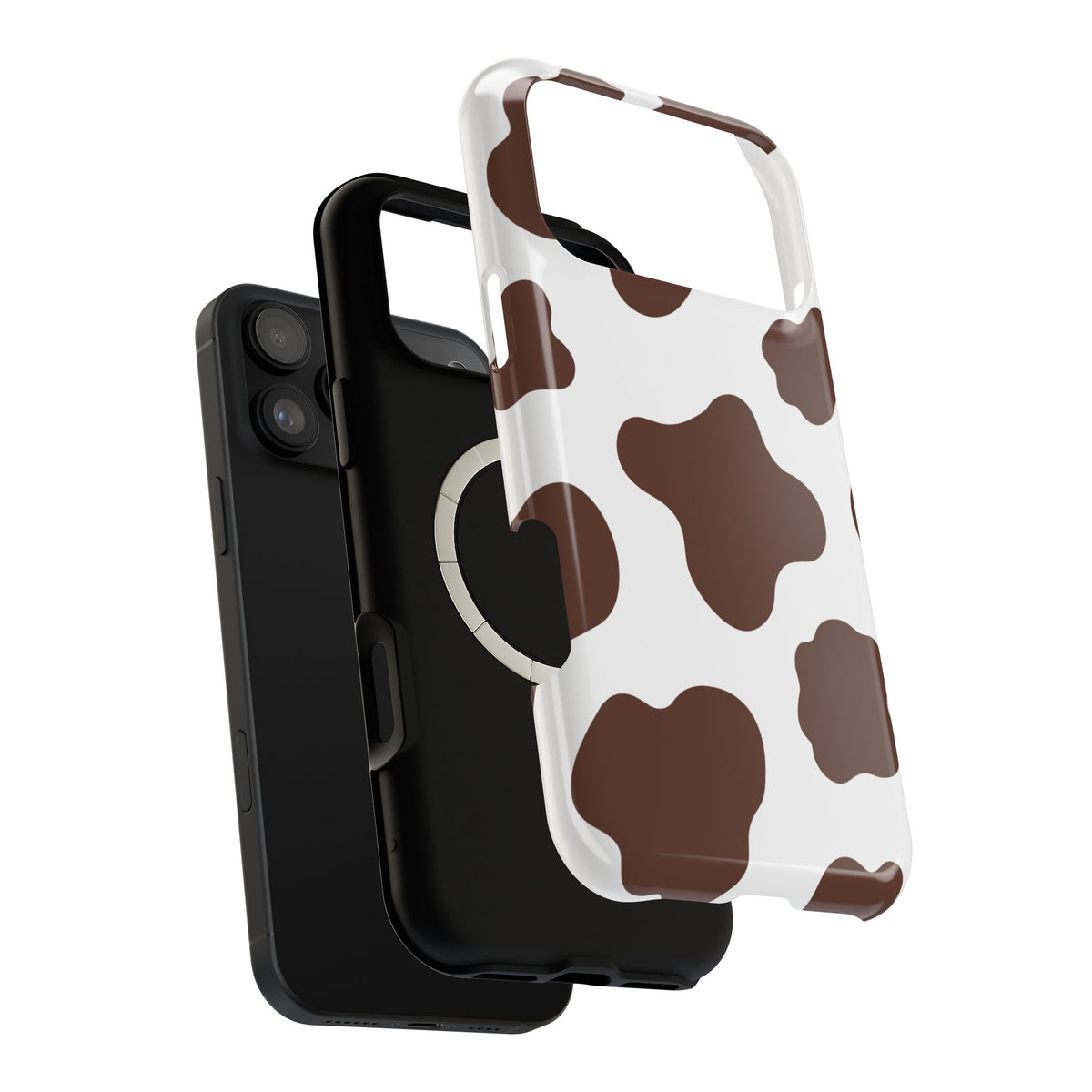 Mocha Moo Cow Print Magnetic Phone Case