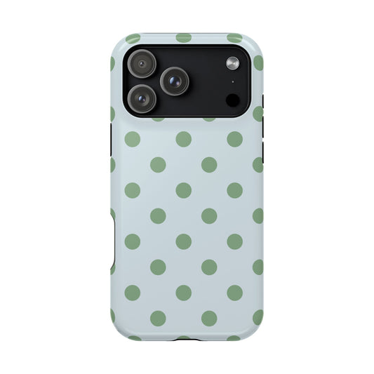 Mint to Be Green Polka Dot Magnetic Phone Case (Not Personalized)