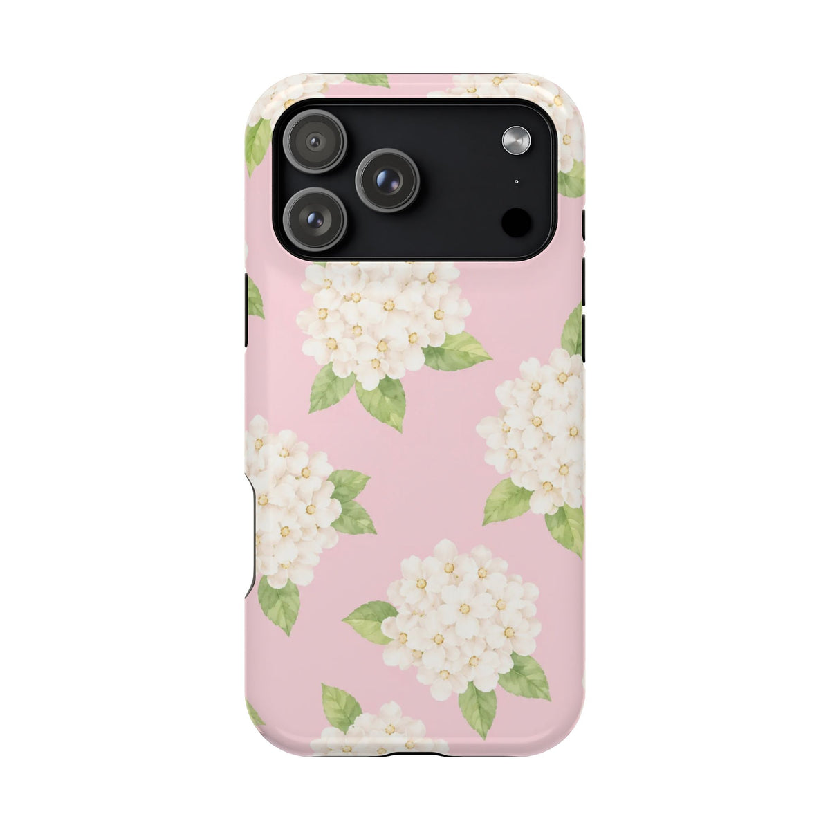 Blushing Hydrangea Floral Magnetic Phone Case