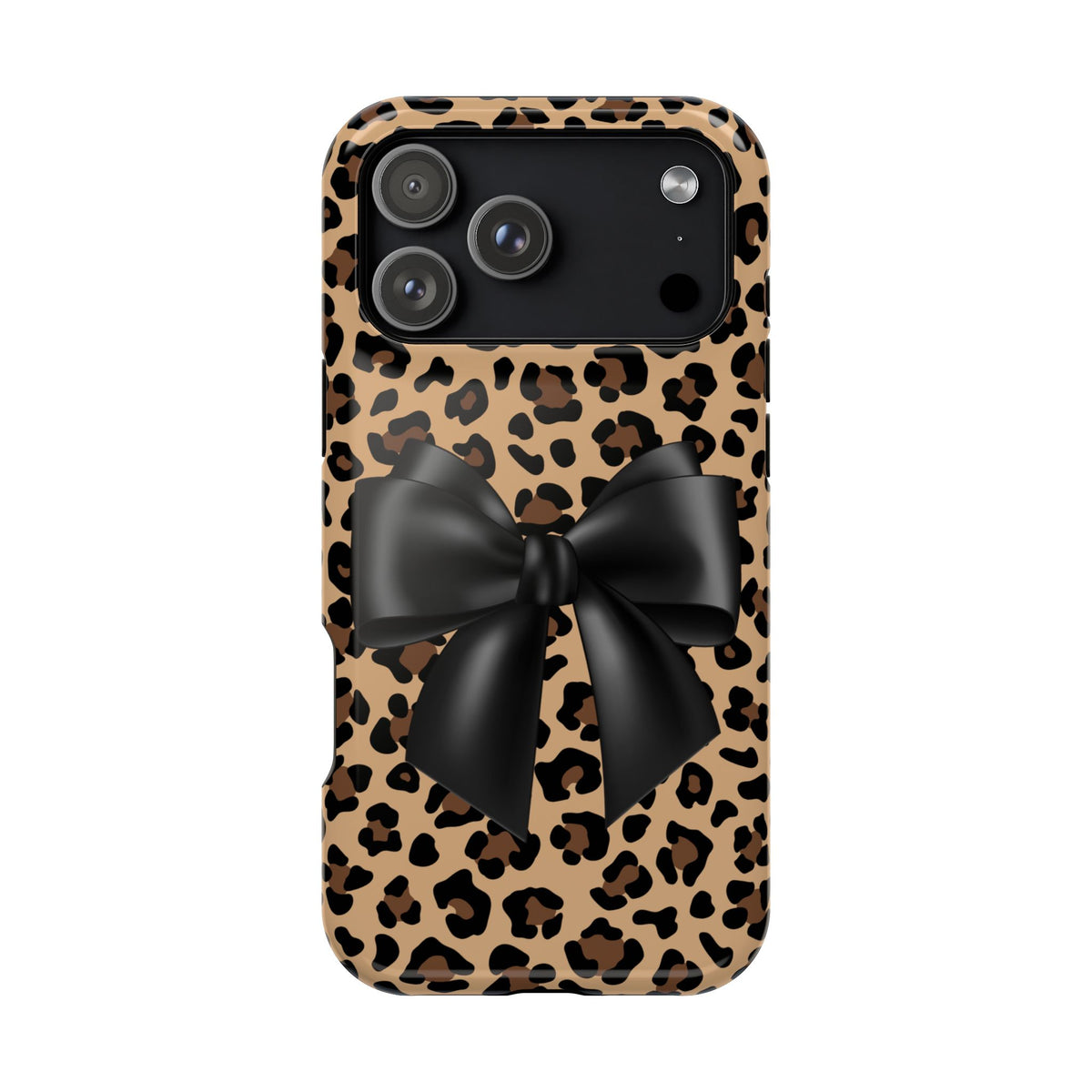 Bow Wild Leopard Print Magnetic Phone Case