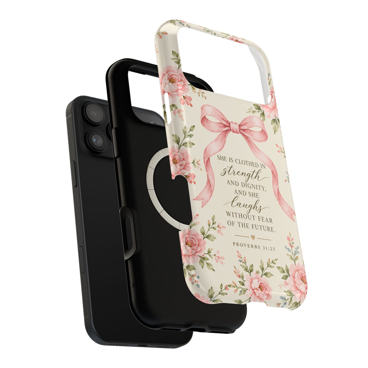 Strength & Grace Floral Scripture Magnetic Phone Case