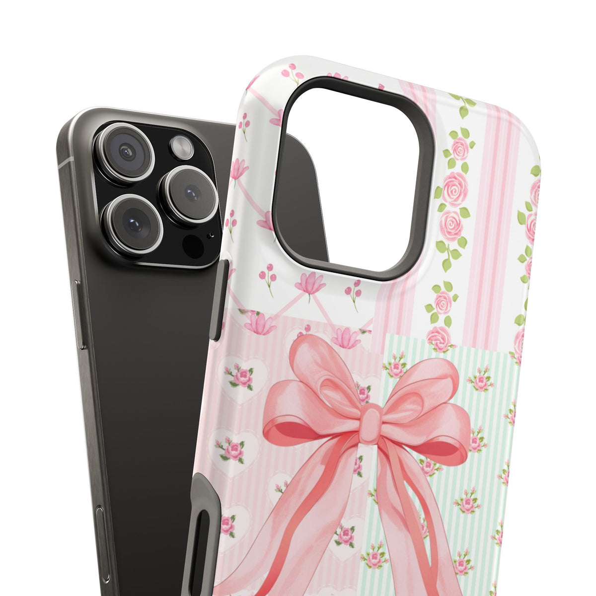 Rosey Ribbon Coquette Bow Magnetic Impact-Resistant Phone Case (Personalized)