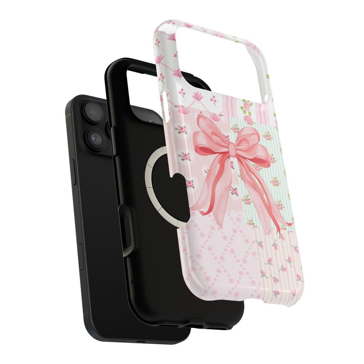 Rosey Ribbon Coquette Bow Magnetic Impact-Resistant Phone Case (Personalized)