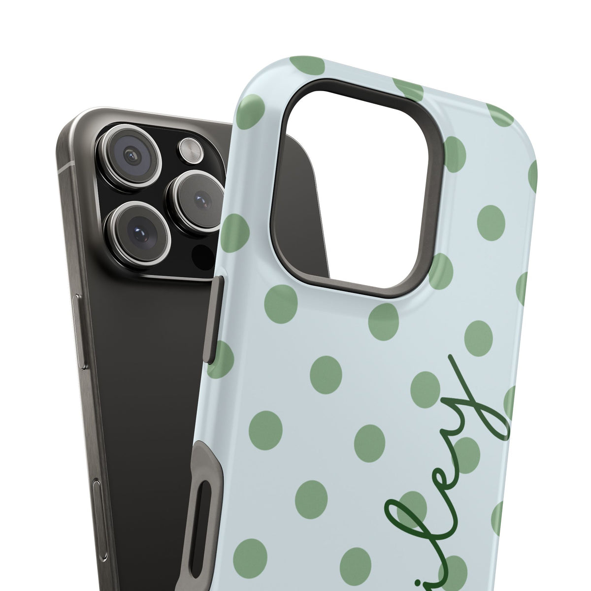 Mint To Be Polka Dot Magnetic Phone Case (Personalized)