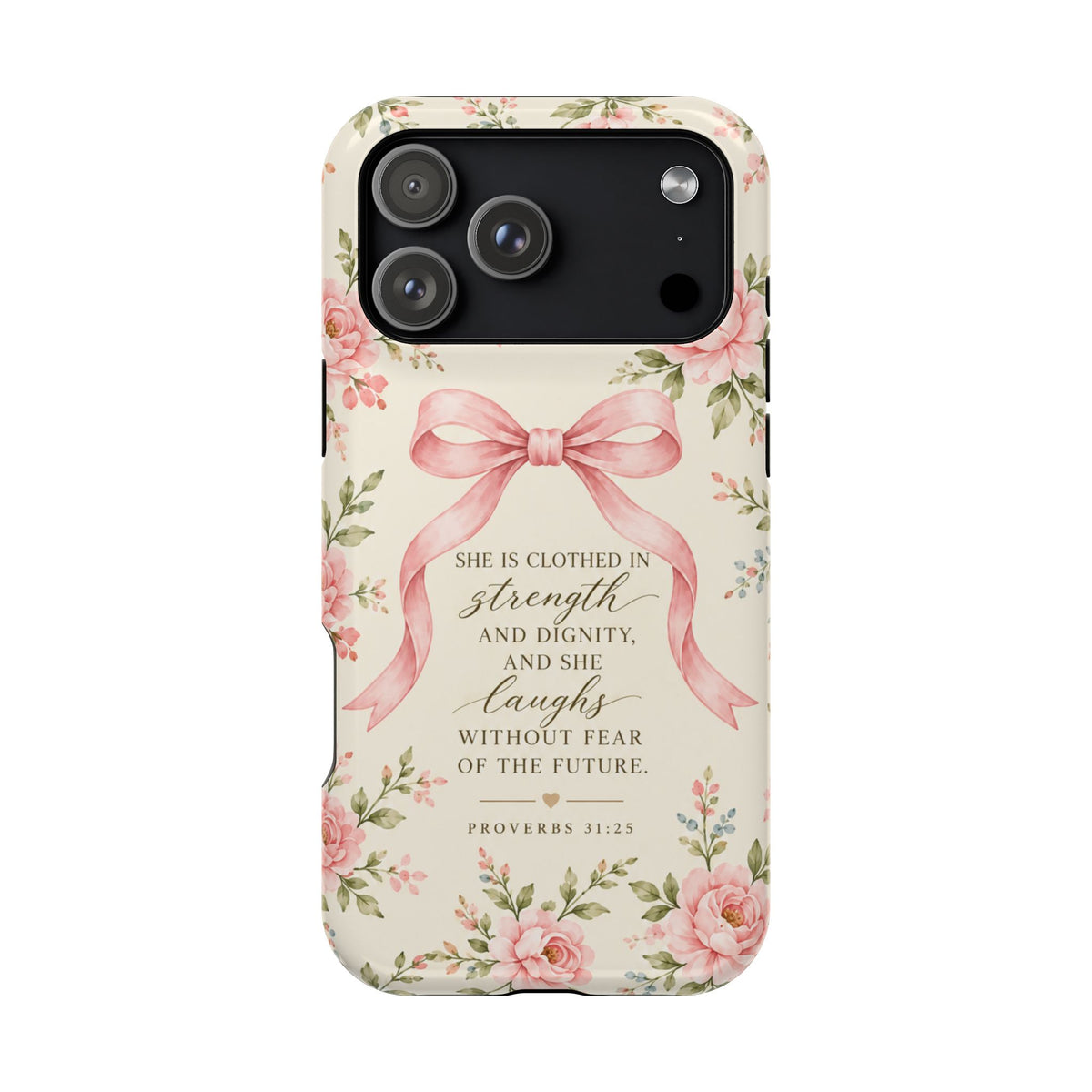 Strength & Grace Floral Scripture Magnetic Phone Case