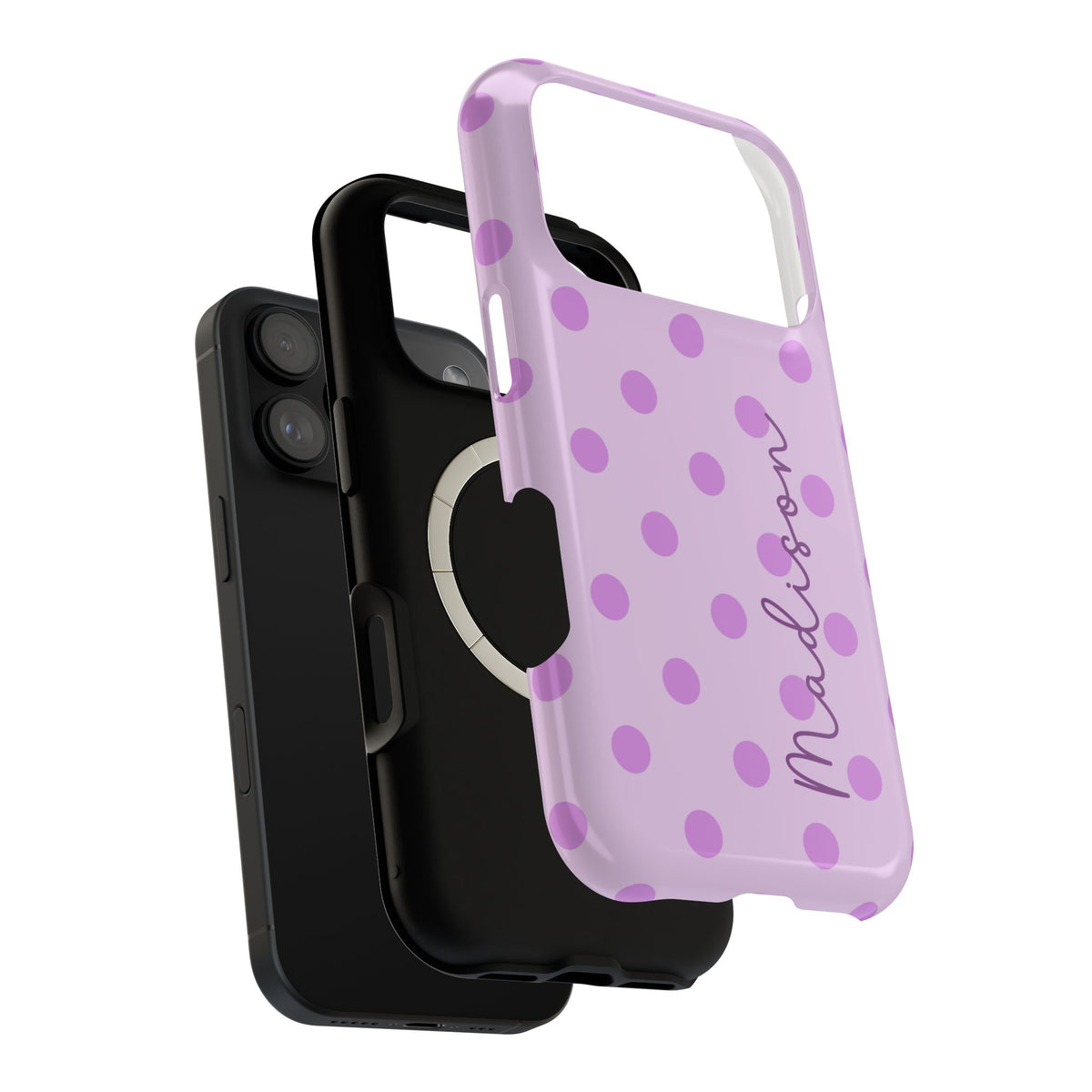 Lovely LavenderPolka Dot Magnetic Phone Case (Personalized)