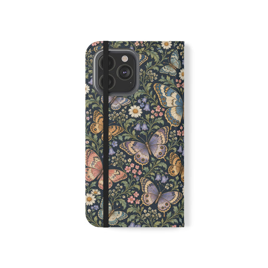 Midnight Flutter Flip Wallet Phone Case