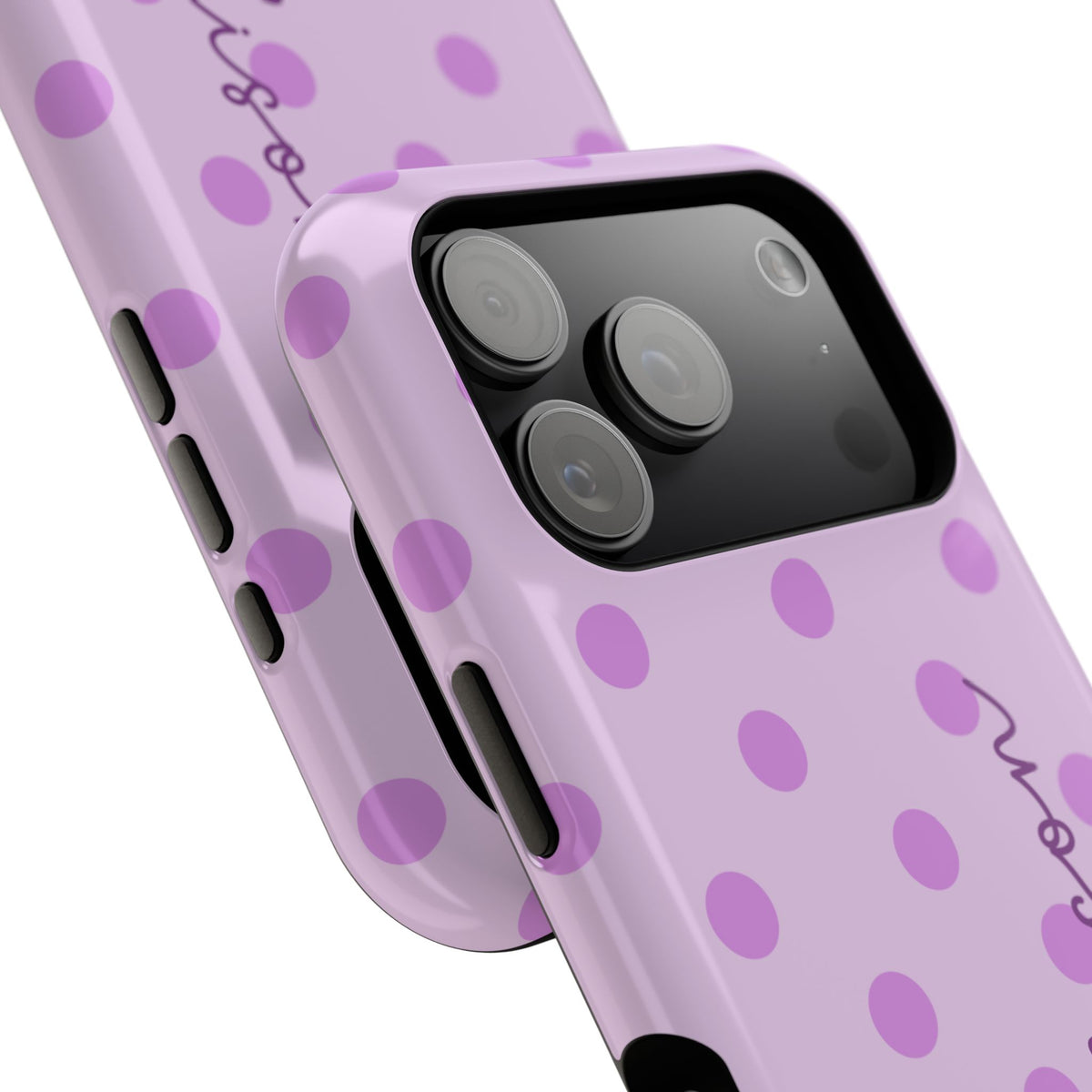 Lovely LavenderPolka Dot Magnetic Phone Case (Personalized)