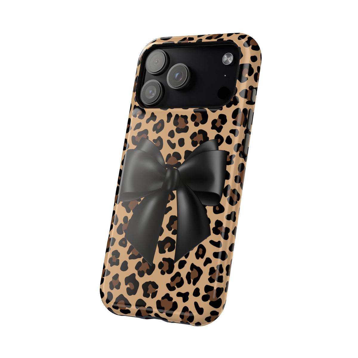 Bow Wild Leopard Print Magnetic Phone Case