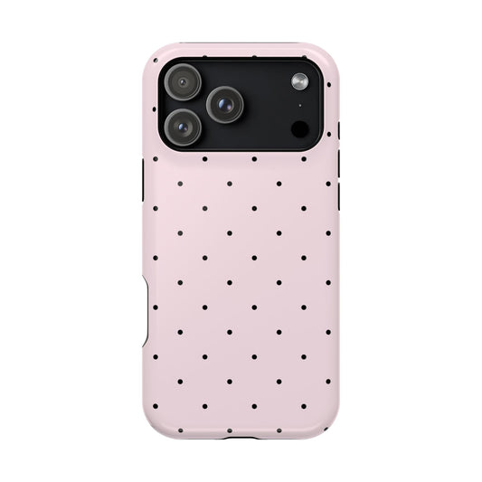 Pink Pirouette Polka Dot Magnetic Phone Case (Not Personalized)