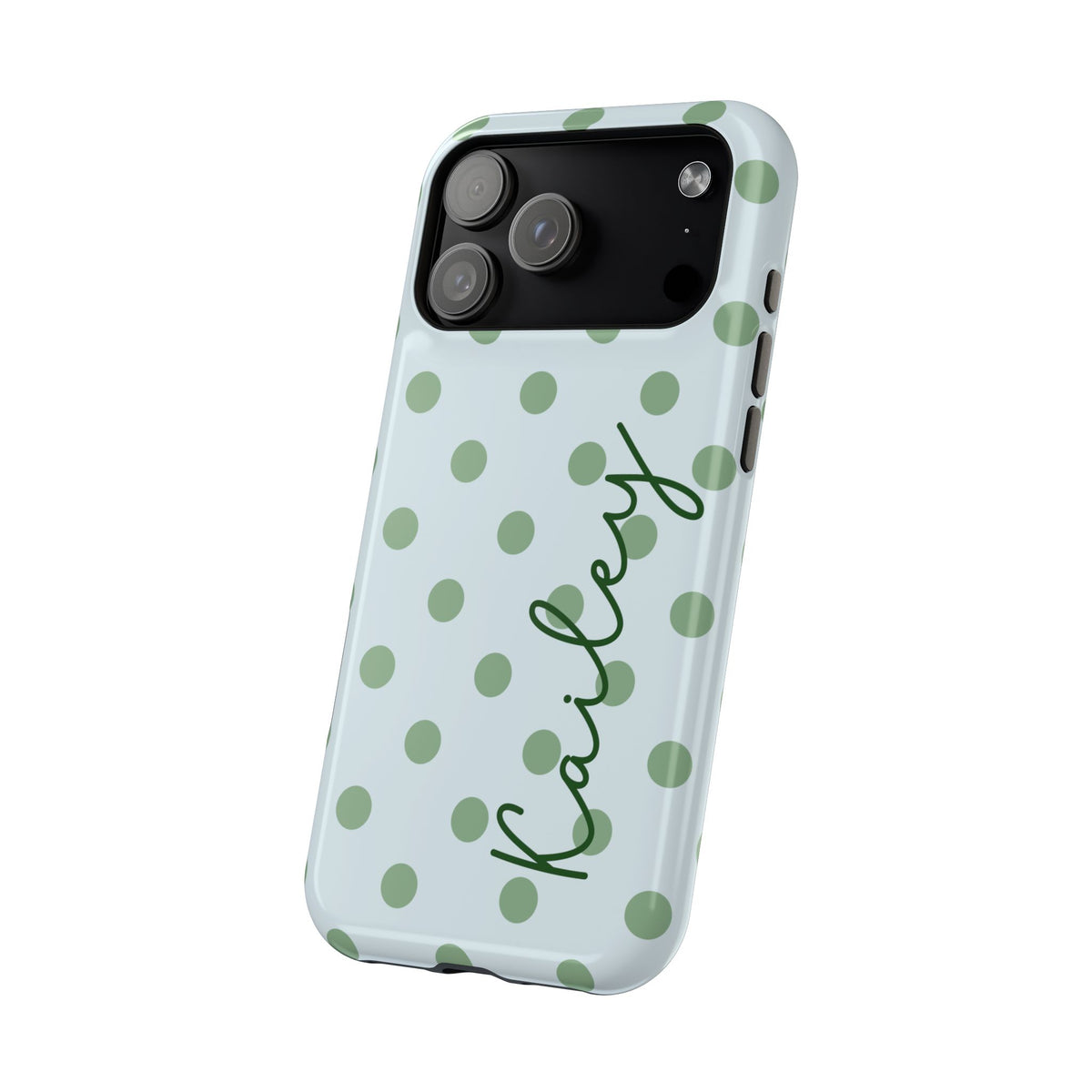 Mint To Be Polka Dot Magnetic Phone Case (Personalized)
