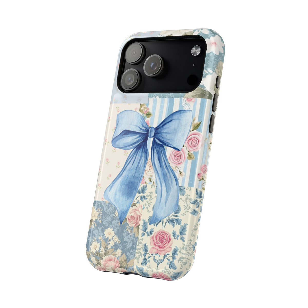 Blue Belle Vintage Floral Patchwork Magnetic Phone Case