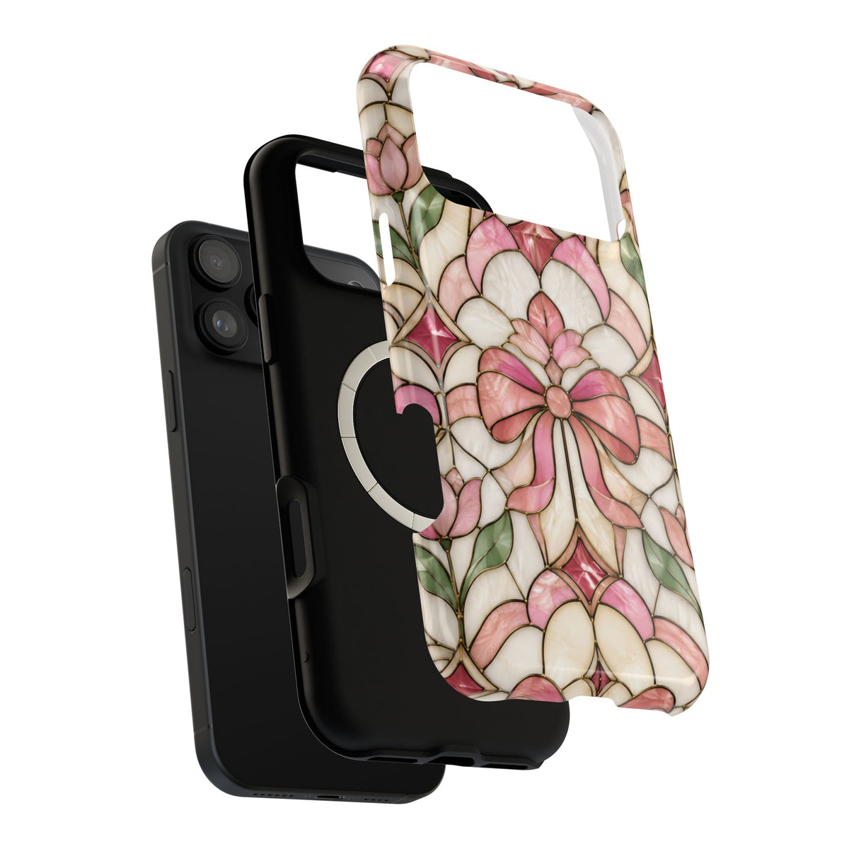 Blush Cathedral Floral Stained-Glass Magnetic Phone Case