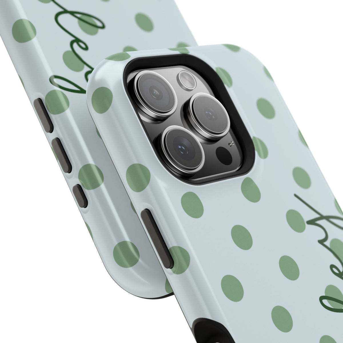 Mint To Be Polka Dot Magnetic Phone Case (Personalized)