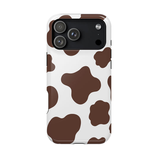 Mocha Moo Cow Print Magnetic Phone Case