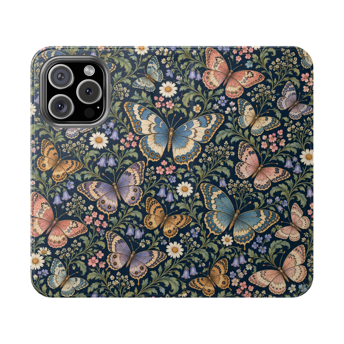 Midnight Flutter Flip Wallet Phone Case