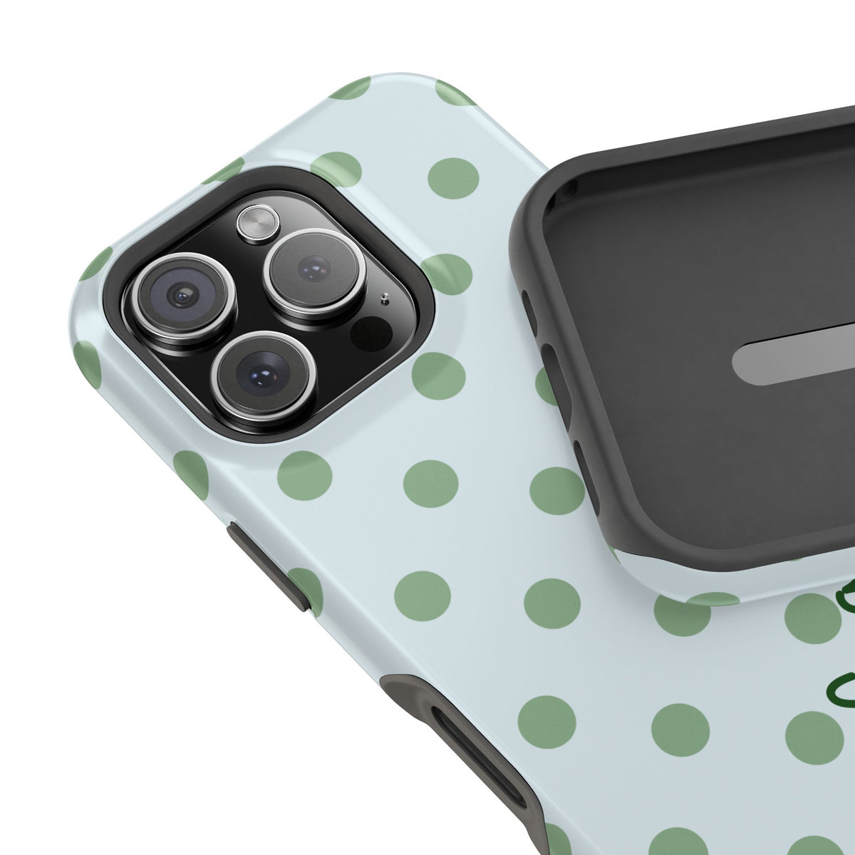 Mint To Be Polka Dot Magnetic Phone Case (Personalized)